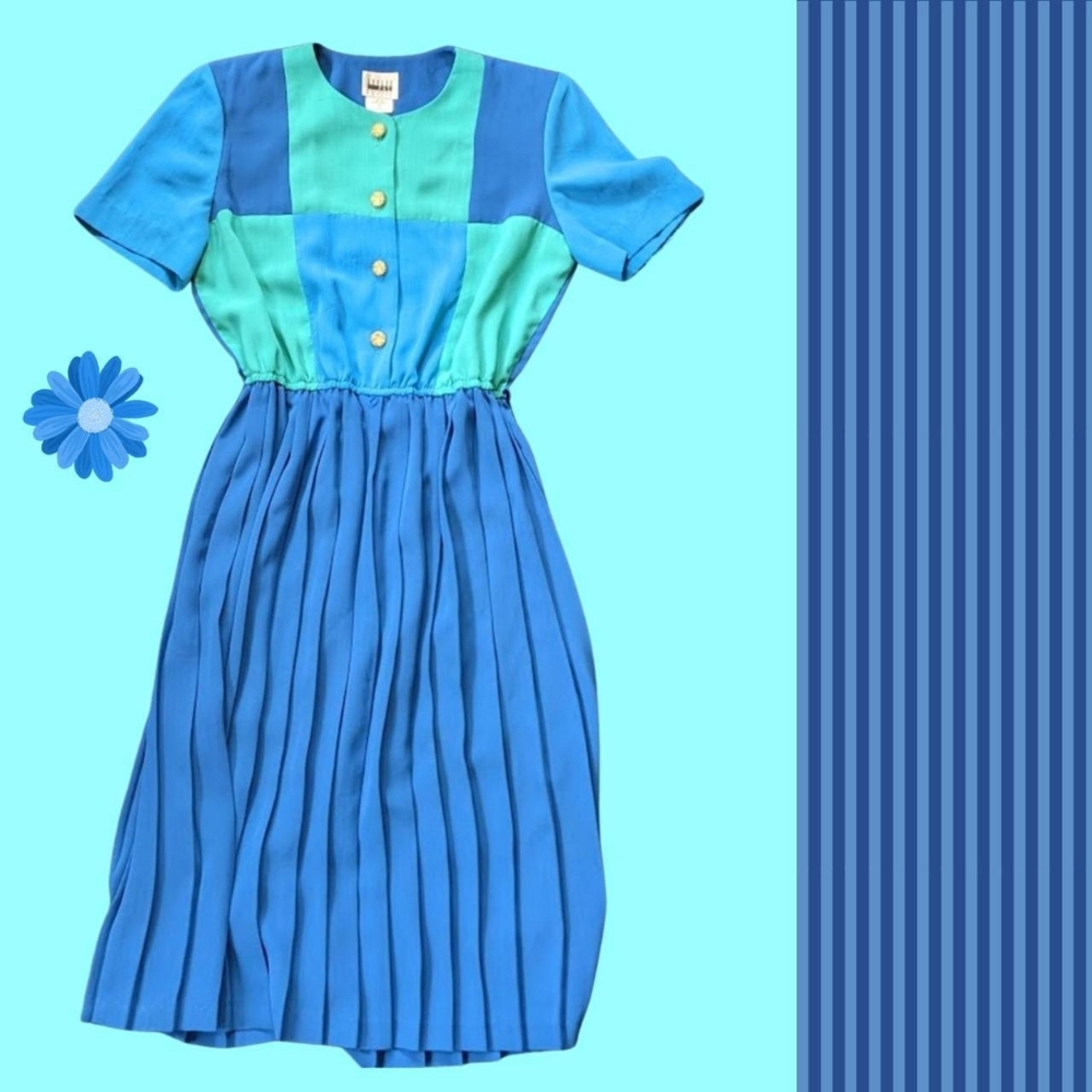 Leslie Fay Vintage 80's Color Block Dress